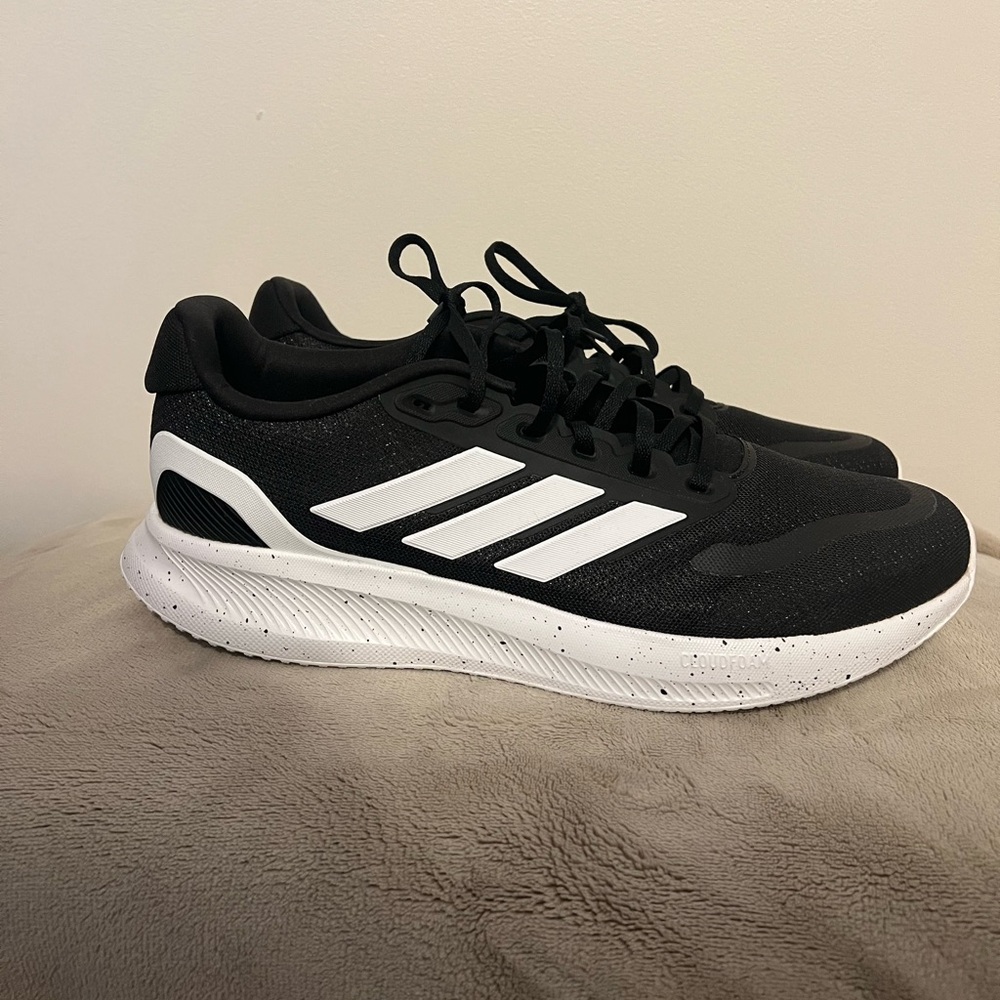 Adidas Men's Black and White Athletic Sneakers